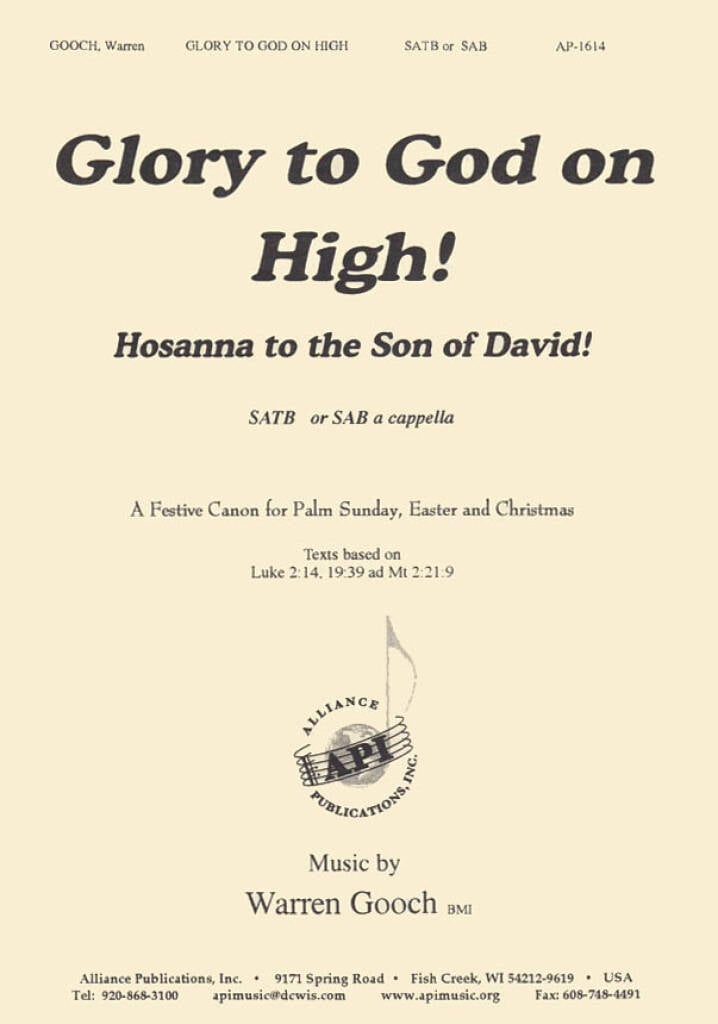 Glory to God - Hosanna